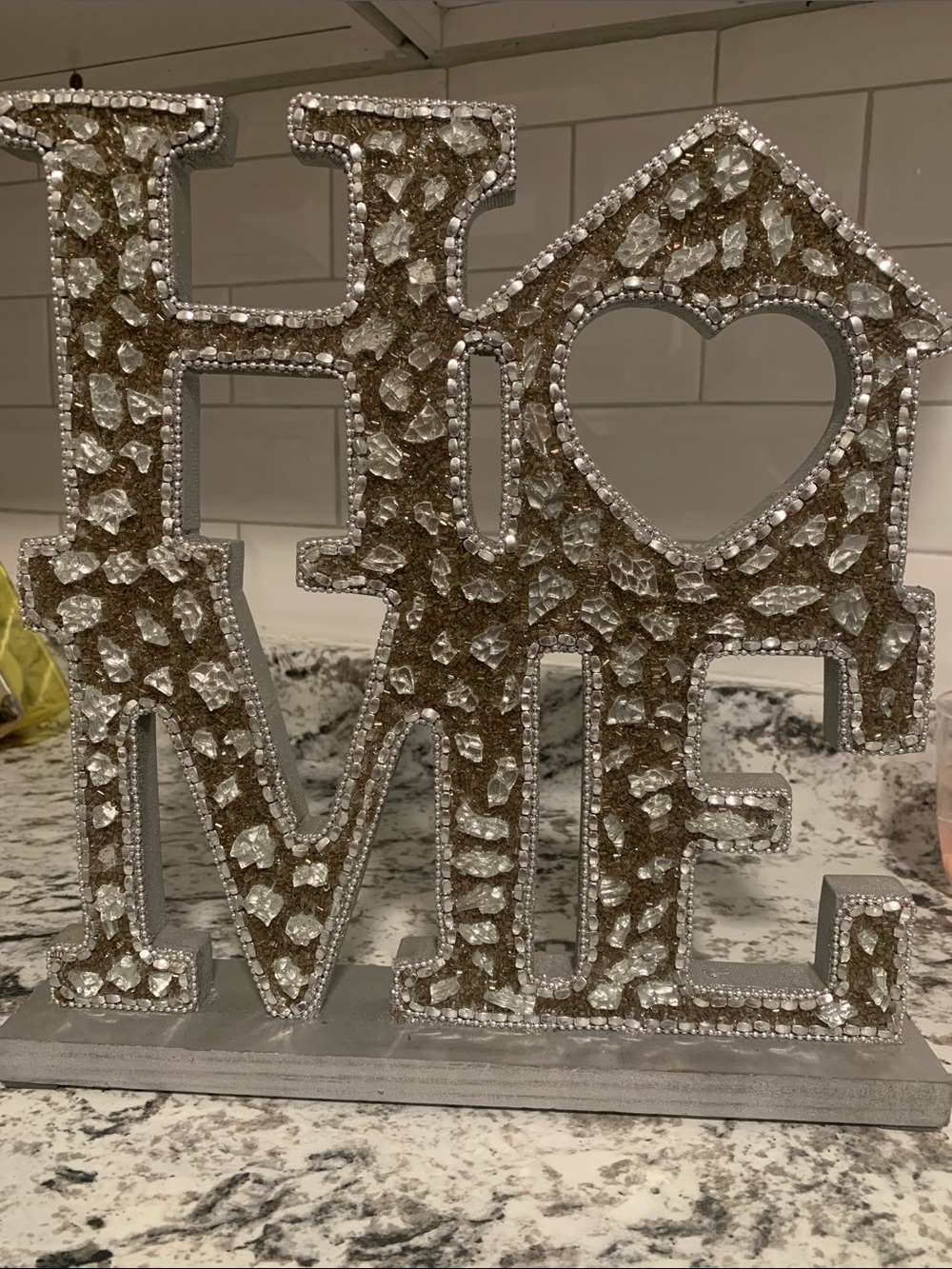 HOME Decorative Accent with Gold and Silver Crystal Embellishments